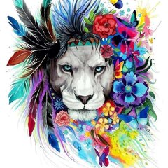 Алмазная мозаика "A lion in flowers" 30х30см цена и информация | Алмазная мозаика | kaup24.ee