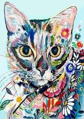 Алмазная мозаика "A cat with flowers" 30х40см цена и информация | Алмазная мозаика | kaup24.ee