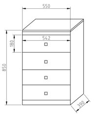 4 sahtliga kirst GD-4SN hind ja info | Kummutid | kaup24.ee