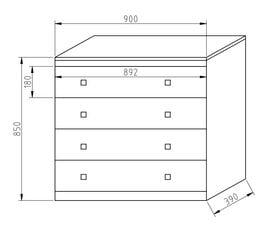 Сундук с 4 ящиками GD-4S цена и информация | Комоды | kaup24.ee