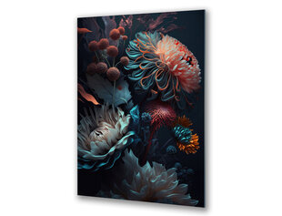 Klaasi maalimine lilled mustal taustal vintage 60x90 cm hind ja info | Sisustuselemendid | kaup24.ee