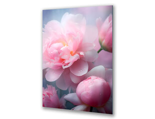 Klaasi maalimine roosa pastell lilled 23x36 cm hind ja info | Sisustuselemendid | kaup24.ee