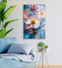 Klaasi maalimine lilled vee peal värvilised lillad 83x130 cm цена и информация | Детали интерьера | kaup24.ee