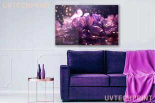 Klaasi maalimine lillad lilled vannituppa 90x60 cm hind ja info | Sisustuselemendid | kaup24.ee