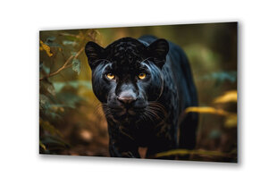 Klaasi maalimine must panter džungli loomad 90x60 cm цена и информация | Детали интерьера | kaup24.ee