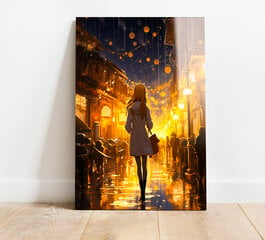 Klaasi maalimine anime tüdruk manga linna tegelane 23x36 cm цена и информация | Детали интерьера | kaup24.ee