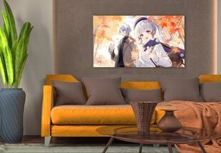 Klaasi maalimine anime jalutuskäik paar sügis manga 130x83 cm цена и информация | Детали интерьера | kaup24.ee