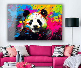 Klaasi maalimine panda karu värvid 90x60 cm hind ja info | Sisustuselemendid | kaup24.ee