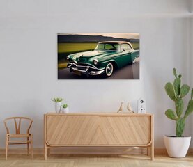 Klaasi maalimine roheline auto retro meestele 90x60 cm цена и информация | Детали интерьера | kaup24.ee