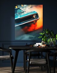 Klaasi maalimine drift suitsu retro auto 60x90 cm цена и информация | Детали интерьера | kaup24.ee