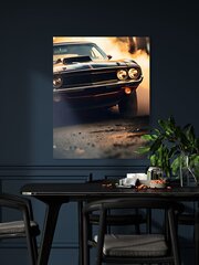 Klaasi maalimine must auto retro vana 83x130 cm цена и информация | Детали интерьера | kaup24.ee