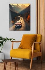 Klaasi maalimine mägitee vana retro auto 23x36 cm цена и информация | Детали интерьера | kaup24.ee