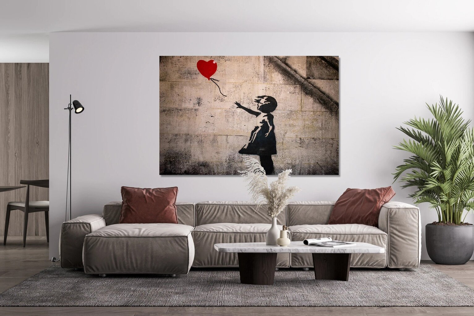 Moodne lõuendiga seinamaal elutuppa Pilt Banksy 80x120cm цена и информация | Seinapildid | kaup24.ee