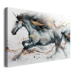 Lõuendist seinamaali elutuppa hobuse galopp kuld 80x120cm цена и информация | Картины, живопись | kaup24.ee