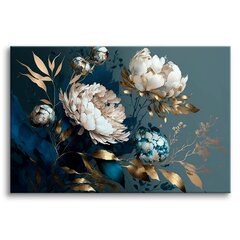 Pilt lõuendil kuldsed lilled 80x120cm цена и информация | Картины, живопись | kaup24.ee