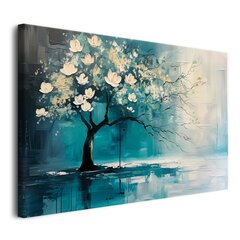 Moodne maalid lõuendil abstraktne puu valge lilled 80x120cm цена и информация | Картины, живопись | kaup24.ee