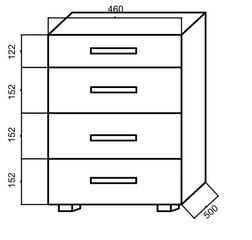 4 sahtliga kontori pjedestaal B - KB3 (500) hind ja info | Kontoritoolid | kaup24.ee