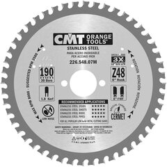 226.548.07M CMT HM Пильный диск для СТАЛЬНОЙ СТАЛИ 190x30x48Z / INOX цена и информация | Пилы, циркулярные станки | kaup24.ee