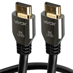 Кабель HDMI - HDMI 2.1 8K 1.5m VA0038-1.5 Vayox цена и информация | Кабели и провода | kaup24.ee