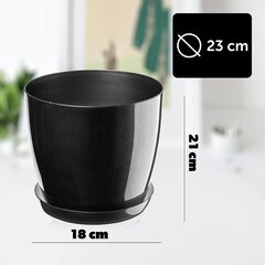 Kadax Flowerpot, плантатор с подставками, круглый цветочный ведро для внутреннего, элегантный растительный горшок из пластика, плантатор для цветов, растений, дом, контейнер с легким растением (Ø 23 см, антрацит) цена и информация | Вазоны | kaup24.ee