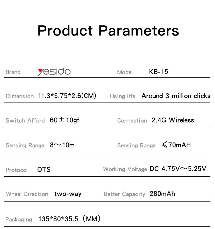 Yesido KB15 hind ja info | Hiired | kaup24.ee