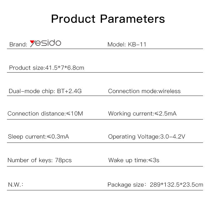 Yesido KB11 hind ja info | Klaviatuurid | kaup24.ee