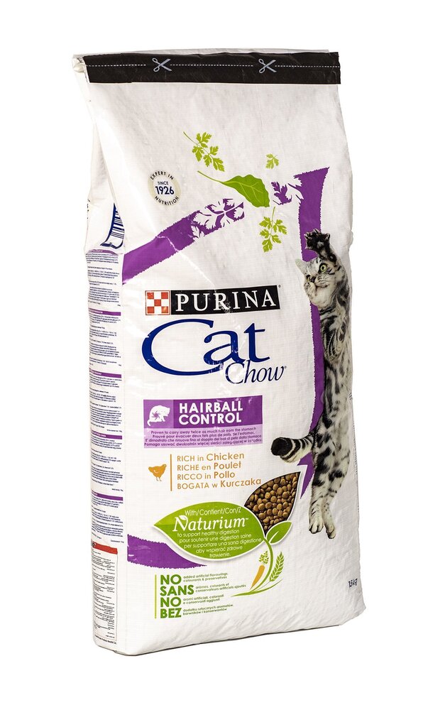 Purina Cat Chow Hairball Control kanaga, 15 kg цена и информация | Kuivtoit kassidele | kaup24.ee