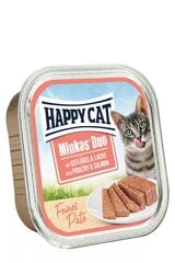 Happy Cat Duo Menu pasteet kassidele linnuliha- ja lõhega, 16x100g цена и информация | Кошачьи консервы | kaup24.ee