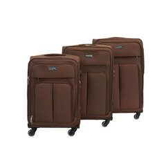 Комплект чемоданов Alezar, 3 шт, коричневого цвета цена и информация | Чемоданы, дорожные сумки | kaup24.ee