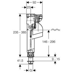 Механизм наполнения подвесного бака Geberit Impuls 360 3/8" 281.207.00.1 цена и информация | Детали для унитазов, биде | kaup24.ee