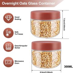 2 банки. Упаковка: 2 банки Overnight Oats, 300 мл, герметичные. цена и информация | Посуда для хранения еды | kaup24.ee