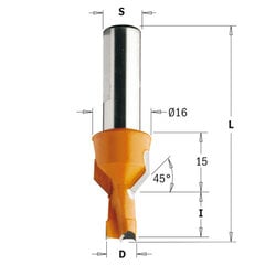 CMT Süvistatud süvendiga HM D10 I20 L57,5 S10 mm / vasakule hind ja info | Akutrellid, kruvikeerajad | kaup24.ee