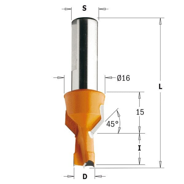 CMT Süvistatud süvendiga HM D8 I13 L57,5 S10 mm / vasakule hind ja info | Akutrellid, kruvikeerajad | kaup24.ee