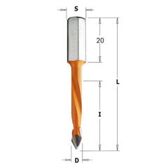 CMT Pilootpuur D8 I30 L56 S8 mm / HM standard / vasakpoolne hind ja info | Akutrellid, kruvikeerajad | kaup24.ee