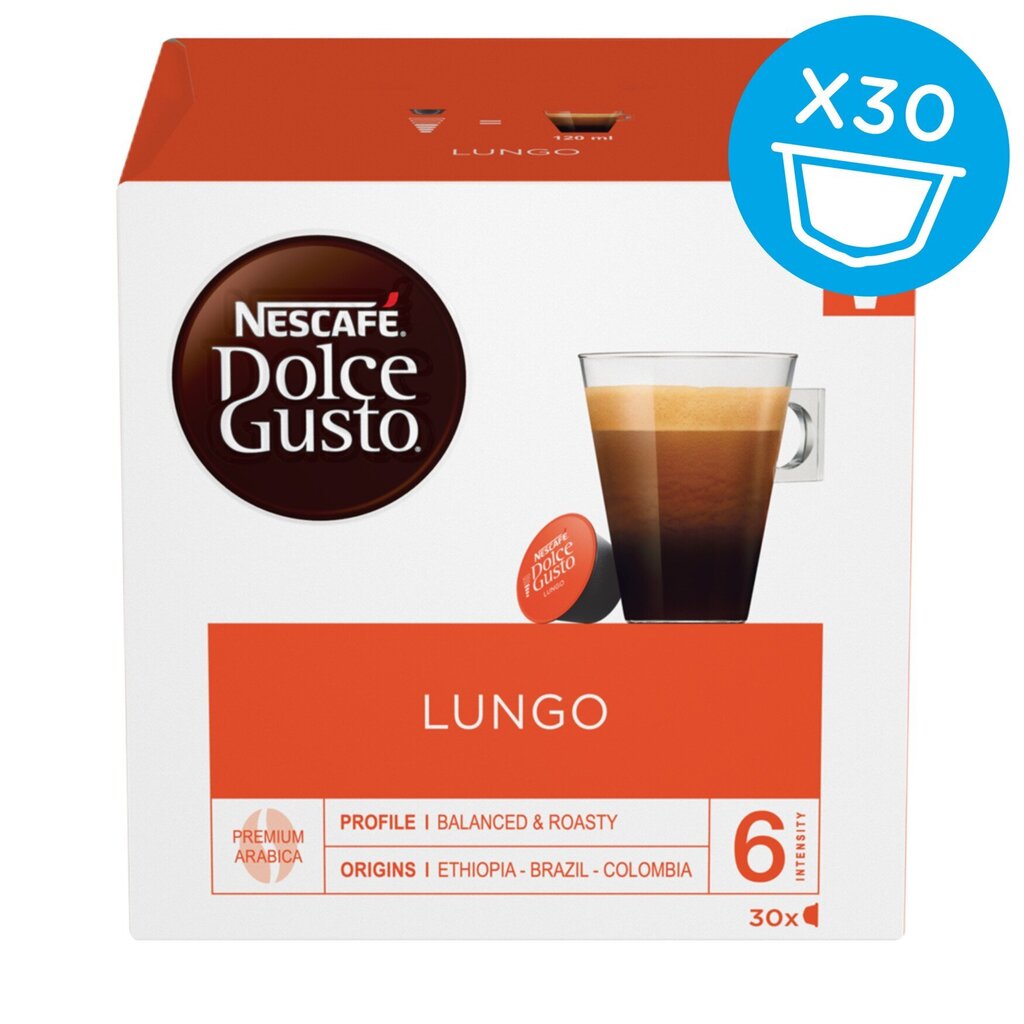 NESCAFE Dolce Gusto Lungo 30 kohvikapslit, 210g цена и информация | Kohv, kakao | kaup24.ee