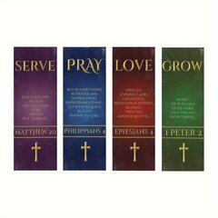 '4 tk/komplekt Serveeri Pray Love Grow puidust seinakaunistused kahepoolse kleepuva puidust plakatiga Toakaunistus Vannituba Magamistuba Elutuba Koridor Dekoratsiooni seinakunst (25,4*10,16 cm)' hind ja info | Sisustuselemendid | kaup24.ee