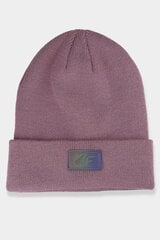 Women's Winter Hat with Logo 4F 4FAW23ACAPF301-53S Dark Pink 29493-49 цена и информация | Мужские ботинки | kaup24.ee