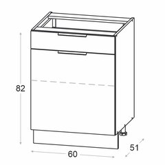 NOVO alumine köögikapp 60 cm sahtliga, valge matt цена и информация | Кухонные шкафчики | kaup24.ee