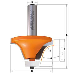 CMT Декоративная фреза для Corian 15° R12.7 D50.8 S12 мм цена и информация | Фрезы | kaup24.ee