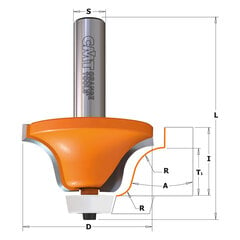 CMT Декоративная фреза для Corian R6.35 / 12.7 D54 S12 мм цена и информация | Фрезы | kaup24.ee