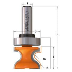 CMT Декоративная фреза для подоконника с подшипником D31.7 I25.4 S12 мм цена и информация | Фрезы | kaup24.ee