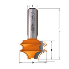 CMT Dekoratiivne mitme profiiliga lõikur D31,7 I23 S12 mm PROFIIL A hind ja info | Freesid | kaup24.ee