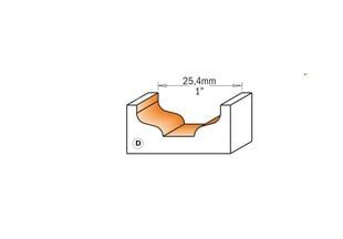 CMT Декоративная пазовая фреза D25.4 R3.2 S12 мм цена и информация | Фрезы | kaup24.ee
