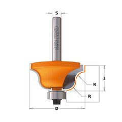 CMT Римская декоративная фреза с подшипником D28.7 R4 S12 мм цена и информация | Фрезы | kaup24.ee