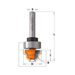 CMT Dekoratiivsed freesid laagriga D19 R3,2 S6 mm PROFIIL A hind ja info | Freesid | kaup24.ee