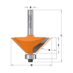 CMT Freespinkler / kaldlõikur koos laagriga Z2 11,5° D21,5 S12 mm hind ja info | Freesid | kaup24.ee