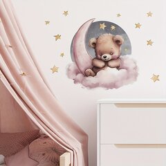 '1 tk multikas Goodnight Bear Stars Moon Cloud Magamistoa seinakleebis Loomade seinakleebis Eemaldatav kleebis 40 * 60 cm / 15,7 * 23,6 tolli' цена и информация | Декоративные наклейки | kaup24.ee