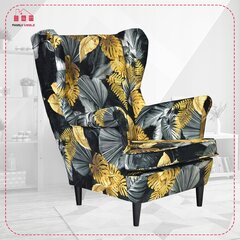 ARI PRINT Skandinaavia kõrvaklappidega tugitool Family Furniture monstera kuldne must цена и информация | Кресла в гостиную | kaup24.ee