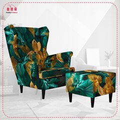 ARI PRINT tugitool koos jalatoega, Skandinaavia, Family Furniture roheline цена и информация | Кресла в гостиную | kaup24.ee