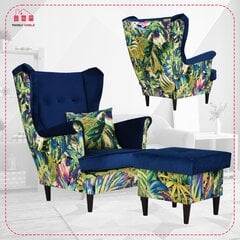 Ari Print Duo tugitool koos jalatoega, Skandinaavia peremööbli pouffe цена и информация | Кресла в гостиную | kaup24.ee